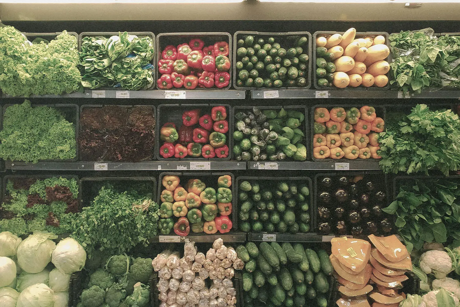 vegetables in a store