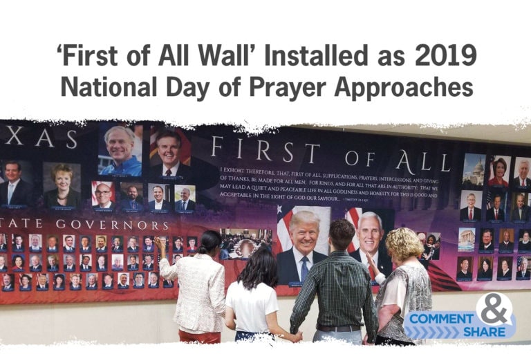 ‘First of All Wall’ Installed as 2019 National Day of Prayer Approaches