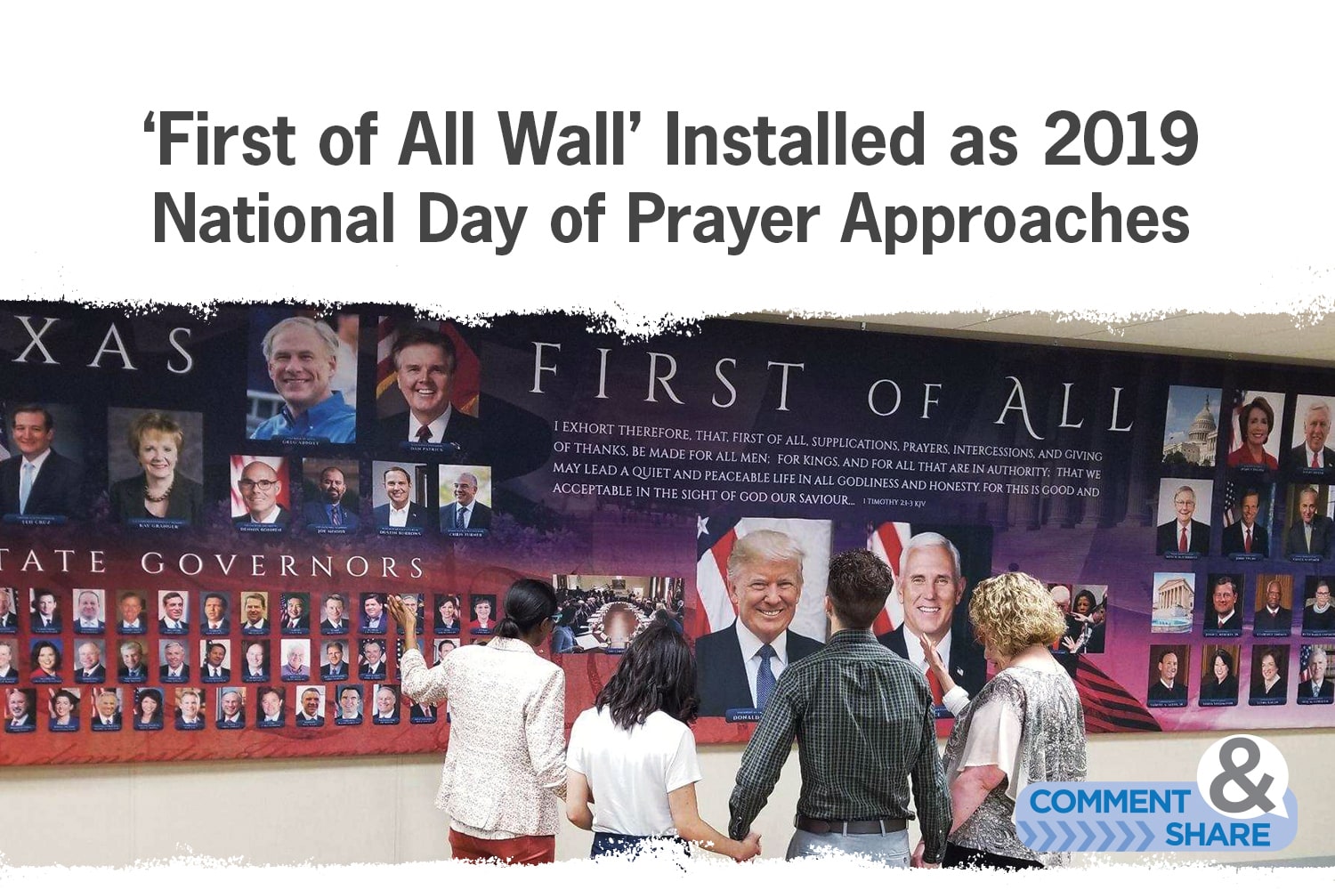 First of All Wall Installed as 2019 National Day of Prayer Approaches