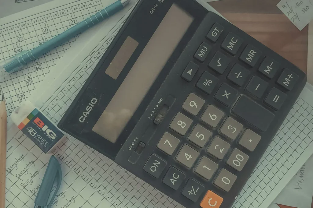 calculator on desk