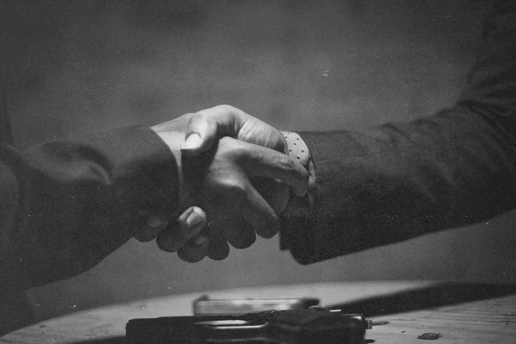 Two people shaking hands