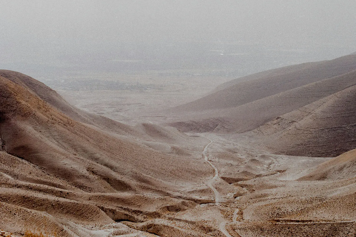 Landscape view of desert sand dunes