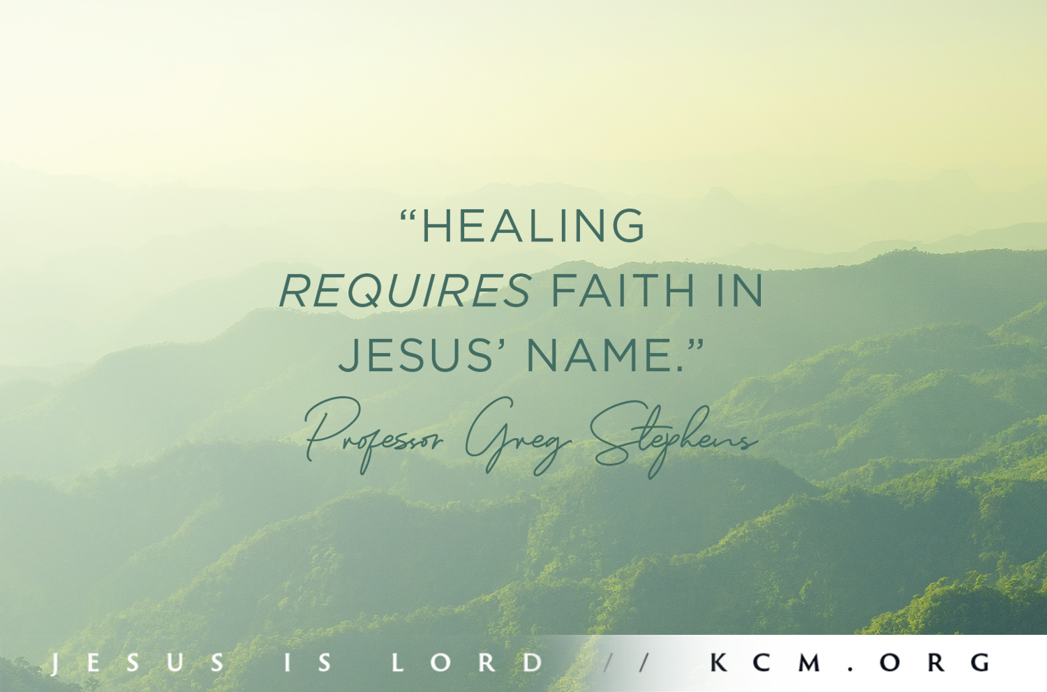 Healing requires faith in Jesus' name