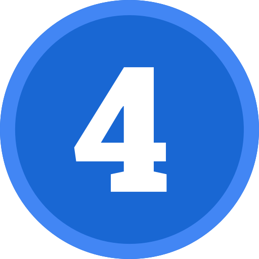 blue number four to signify four things to do during SWBC 2025