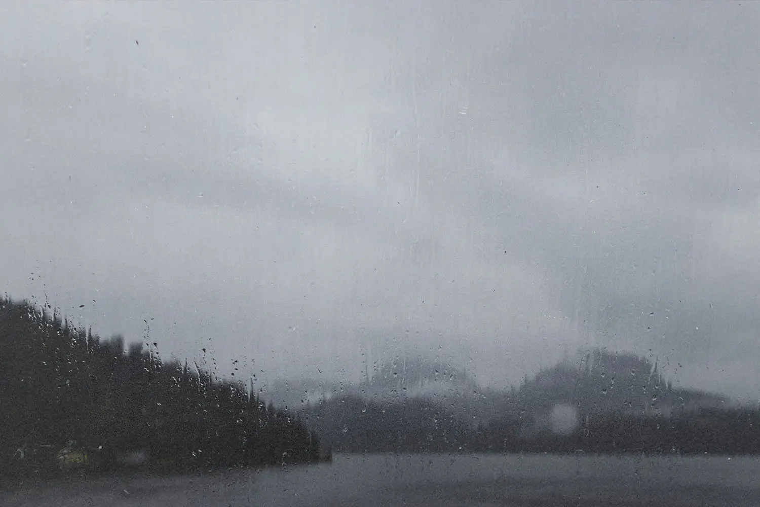 Fog hovering above a lake