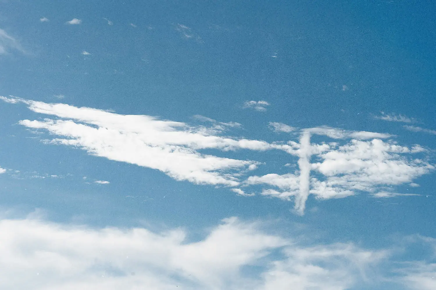 Cirrus clouds in a clear blue sky