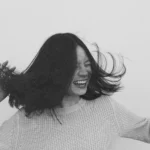 happy woman laughing