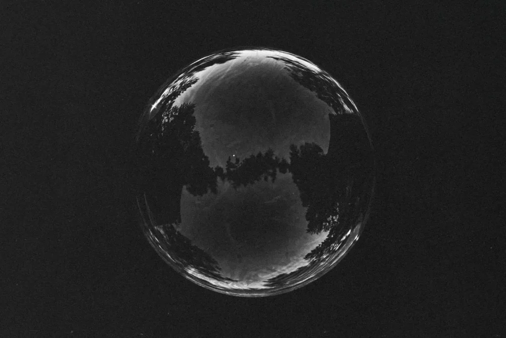 dark glassy bubble
