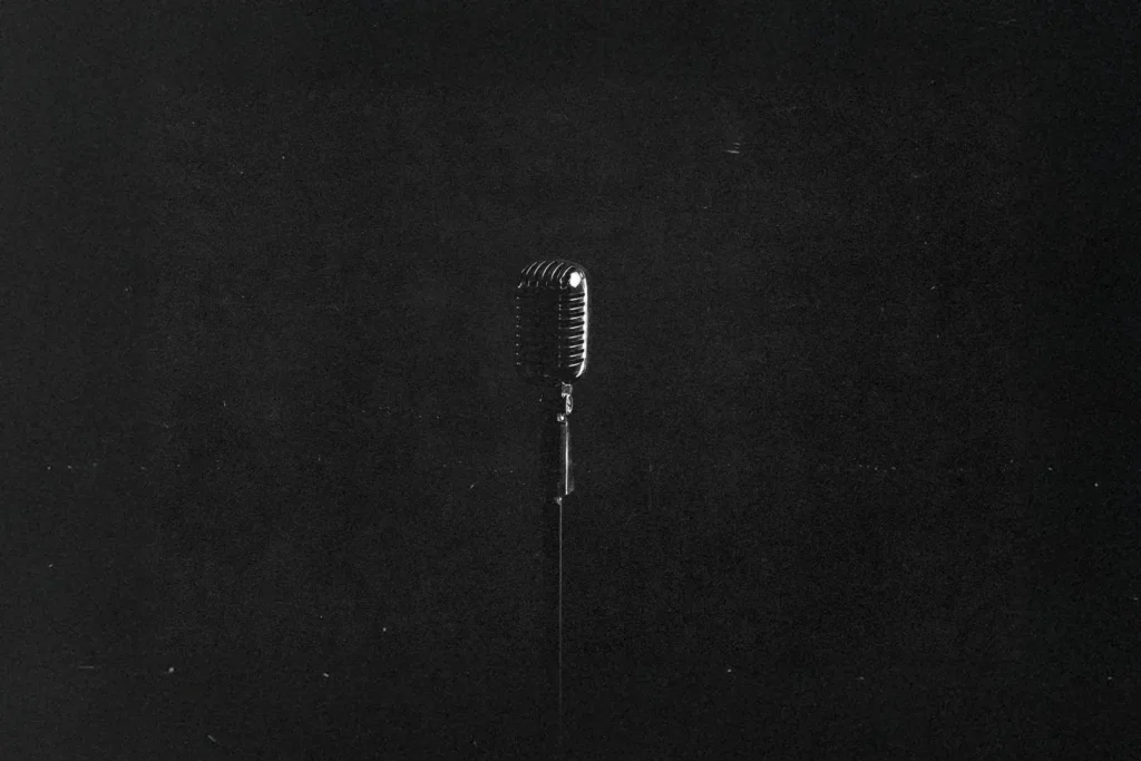 microphone in dark room