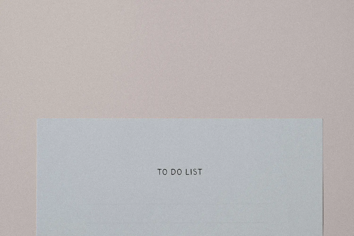 to do list on a blank sheet of white paper