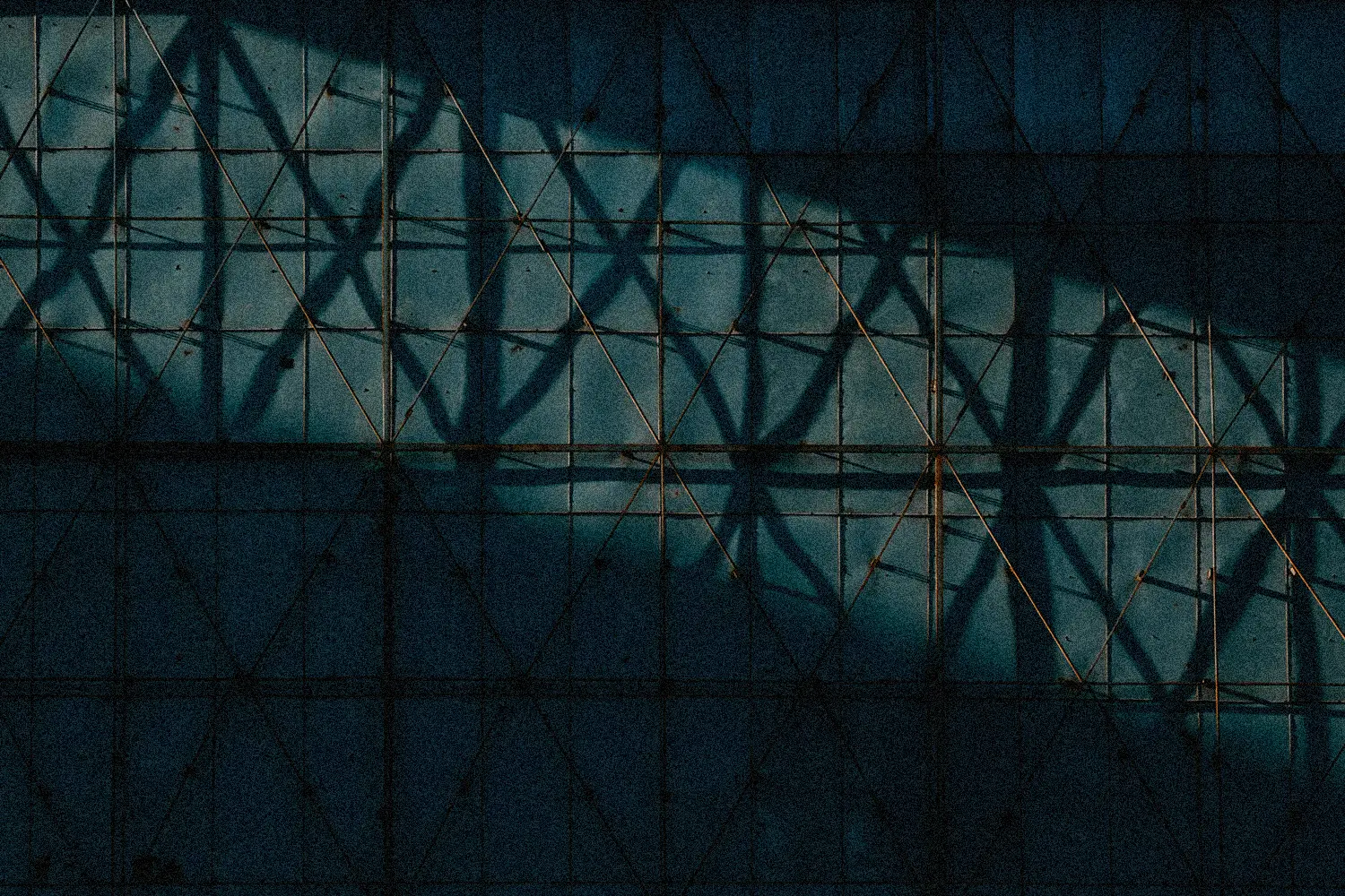 shadow on metal wall