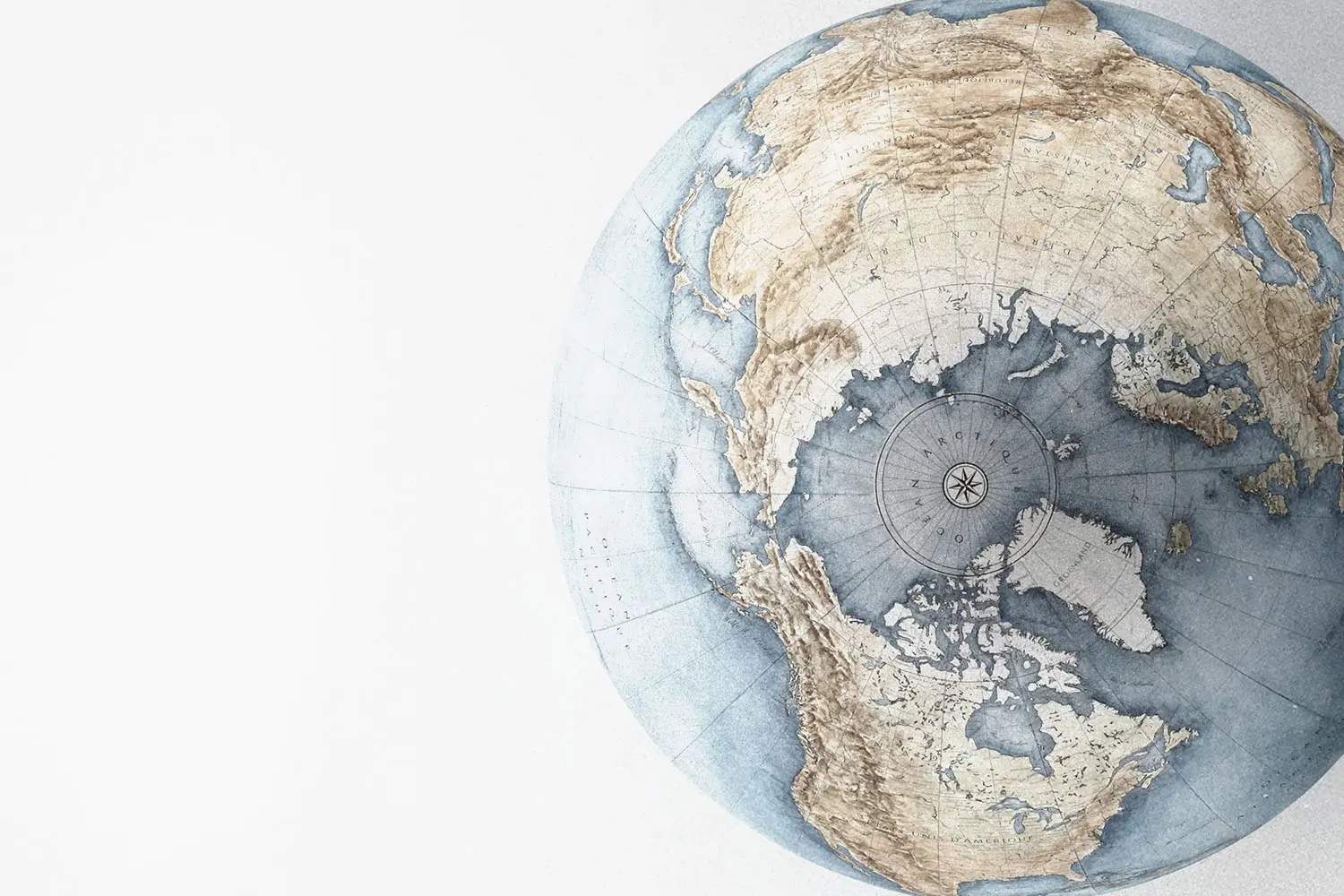 Aerial view of a globe