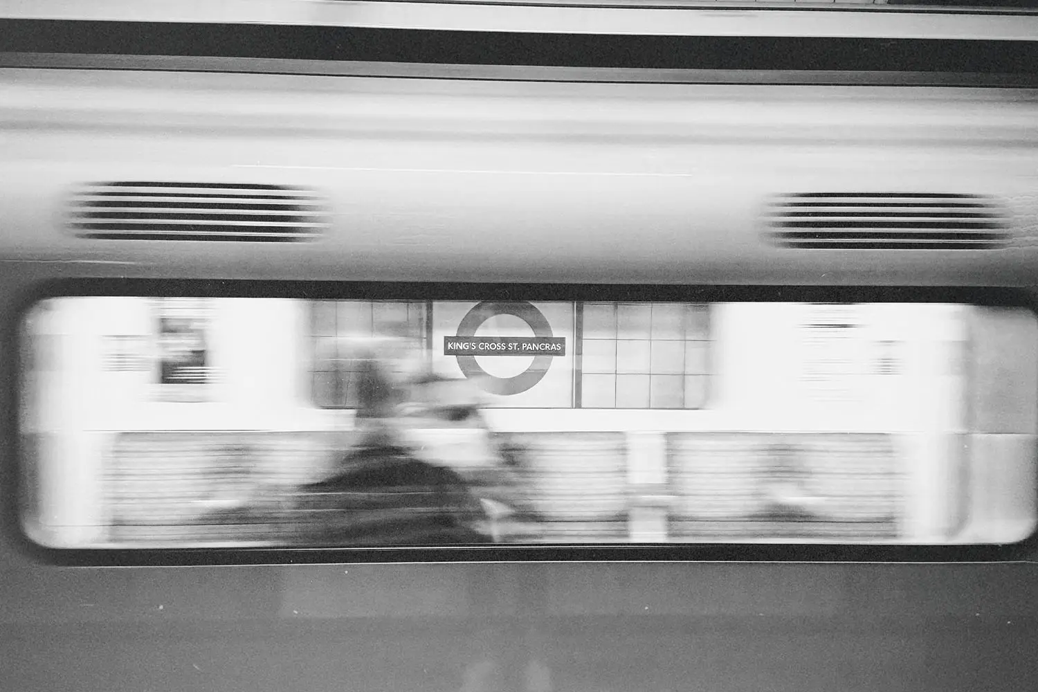 Blurred image of the UK Underground tube passing